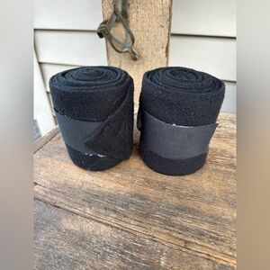 Horse Tack - Pair Black Fleece Polo Leg Wraps